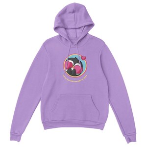 Pingvin i kärlek unisex pulloverhuva Lavender