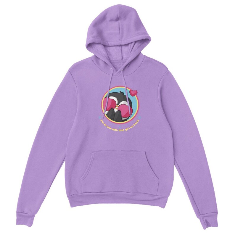 Pingvin i kärlek unisex pulloverhuva Lavender