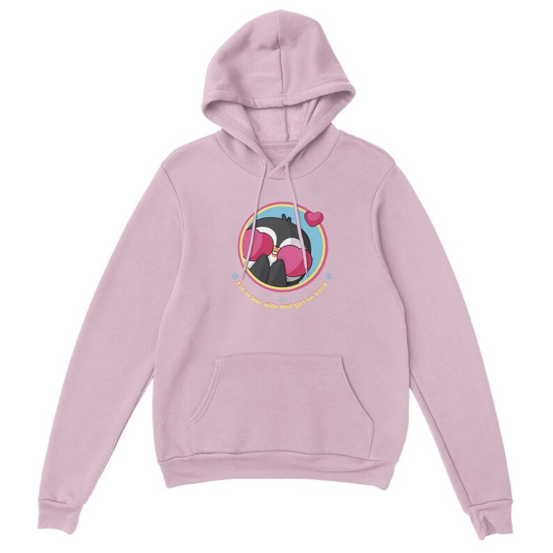 Pingvin i kärlek unisex pulloverhuva Light Pink