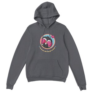 Pingvin i kärlek unisex pulloverhuva Charcoal