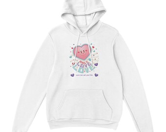 Only Love Heart Graphic Pullover Hoodie
