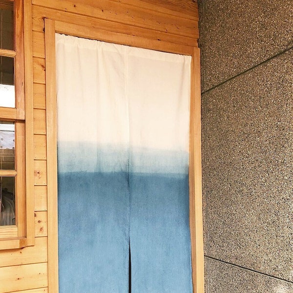 Cortinas de Color lino Noren, paneles de puerta, cortinas de estilo japonés, decoración tradicional del hogar teñida por inmersión
