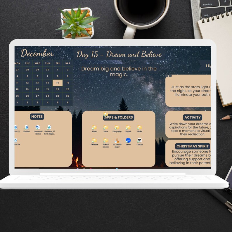 Advent Calendar Desktop Wallpaper Organizer PNG Christmas - Etsy