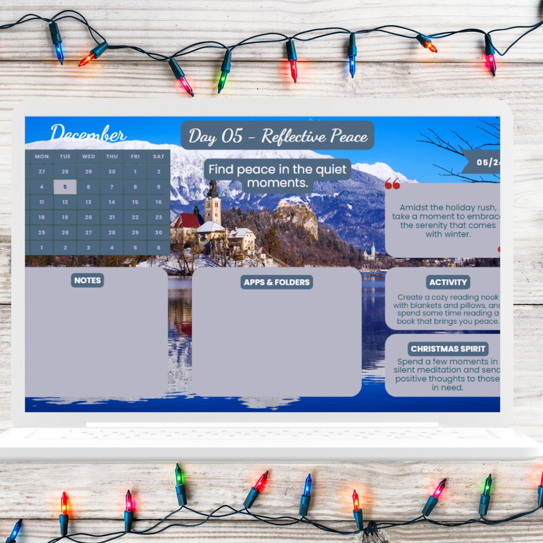 Advent Calendar Desktop Wallpaper Organizer PNG Christmas - Etsy