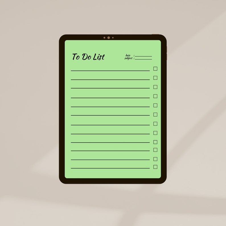Digital to Do List Goodnotes Template Dark Mode to Do List Etsy