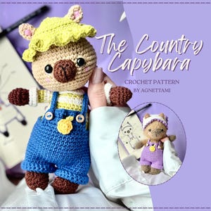Crochet Capybara Pattern PDF | Country Capybara Amigurumi | Farm Animal Toy | Easy Crochet Tutorial | Beginner Friendly Pattern