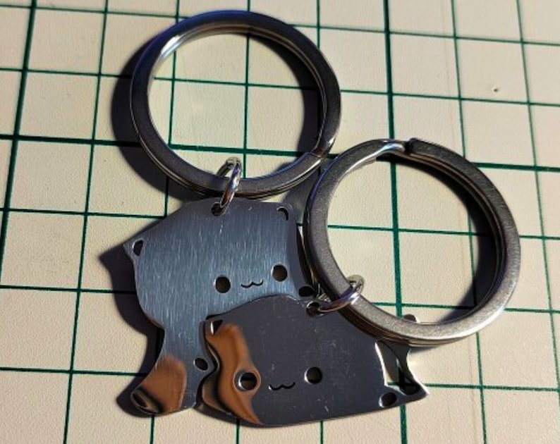 Matching Keychains for Couples Keychain Mitao Cat Peach and Goma