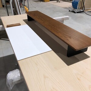 Desk Shelf Monitor Stand, Desk Monitor Riser wood, wooden Monitor Shelf image 7