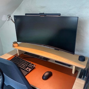 Desk Shelf Monitor Stand, Solid wood, Desk Monitor Riser wood, wooden Monitor Shelf