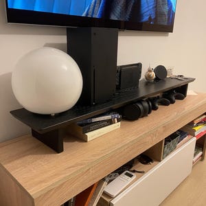 Desk Shelf Monitor Stand, Desk Monitor Riser wood, wooden Monitor Shelf image 8