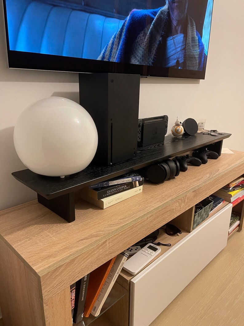 Desk Shelf Monitor Stand, Desk Monitor Riser wood, wooden Monitor Shelf image 8