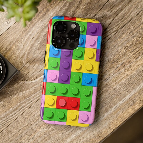 Lego Style Bricks Phone Case. Toy Blox. Toy Bricks. iPhone Case. iPhone 15 case. Tough Durable Case. Shock resistant case. Lego iPhone case.