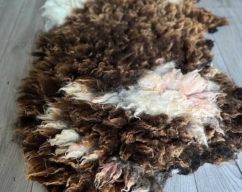 Large Hand Felted Jacob sheep's wool Fleece carpet | Large Textile carpet | British Heritage Wool | One-of-a-Kind carpet