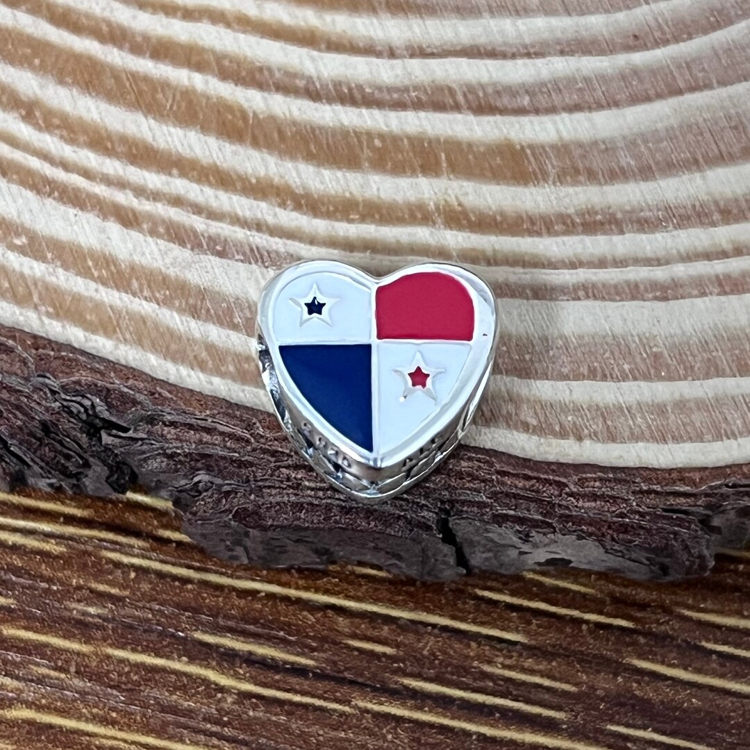 Pandora Panama Flag Love Panama Bracelet Heart Charm Bead for Etsy