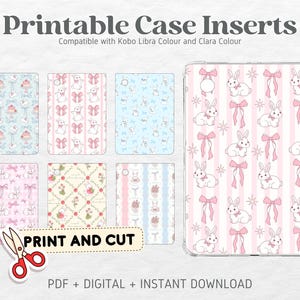 Kobo Libra Colour Kobo Clara Colour Printable Cardstock Clear Case Inserts | Bunny Coquette | Back Cover | Printable Digital