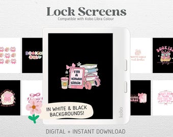 47 Lock Screens for Kobo Libra Colour Kobo Clara Colour Screensavers | Coquette| Kobo Wallpapers | Digital Download