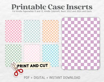 Funda de cartulina transparente para Kindle, imprimible, con cuadros pastel suaves, fondo personalizado, descarga digital imprimible