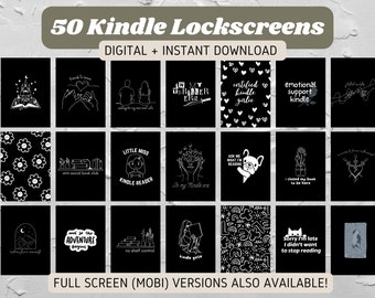 50 Kindle Lockscreen Paperwhite Lock screen Screensaver Wallpaper Digital Download Custom Epub Full Screen MOBI available