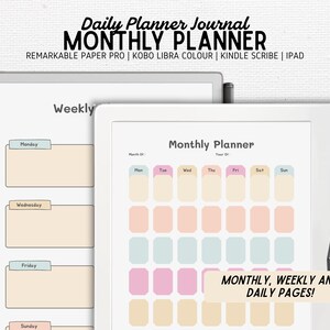 Monthly Planner Vol 1 for Coloured E-ink tablets | Compatible with Kobo Libra Colour, Remarkable Paper Pro | 100 Pages | PDF image 1