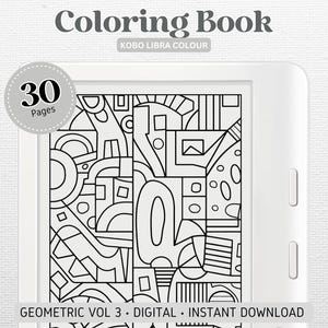 Coloring Book designed for Kobo Libra Colour | Geometric vol 3 | Digital Download | Hyperlinked PDF