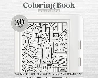 Coloring Book designed for Kobo Libra Colour | Geometric vol 3 | Digital Download | Hyperlinked PDF
