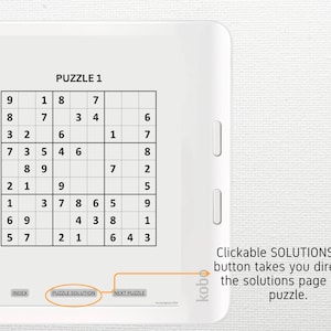 Sudoku Puzzle designed for Kobo Libra Colour, Elipsa 2E, Sage | Vol 1; HARD 100 PUZZLES | Digital Download | Hyperlinked PDF image 3