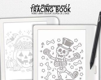Caderno de Desenho desenvolvido para Kobo Libra Colour, Elipsa 2E, Sage | Cute Halloween vol 1 | Download Digital | PDF com Hiperlink