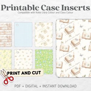 Kobo Libra Colour Kobo Clara Colour Printable Cardstock Clear Case Inserts | Spring Book Lover | Back Cover | Printable Digital