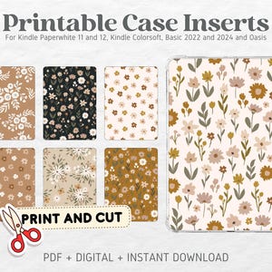 Papier cartonné imprimable transparent pour Kindle | Prairie de fleurs sauvages | Arrière-plan Couverture arrière personnalisée | Téléchargement numérique imprimable