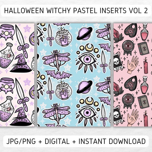 Kindle Printable Cardstock Clear Case Inserts Halloween Witchy Themed Vol 2 Background Customized Back Cover | Printable Digital Download