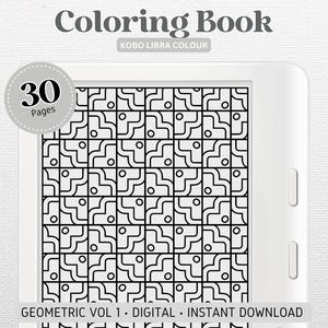 Coloring Book designed for Kobo Libra Colour | Geometric vol 1 | Digital Download | Hyperlinked PDF