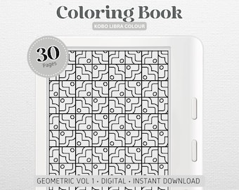 Coloring Book designed for Kobo Libra Colour | Geometric vol 1 | Digital Download | Hyperlinked PDF