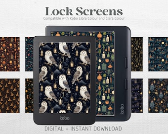 12 Lock Screens for Kobo Libra Colour Kobo Clara Colour Screensavers | Wizards vol 1 Bundle | Kobo Wallpapers | Digital Download