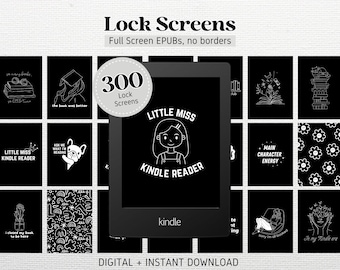 300 Lock Screens for Kindle FULL SCREEN Screensaver | Kindle Wallpaper | Digital Download | EPUB no borders