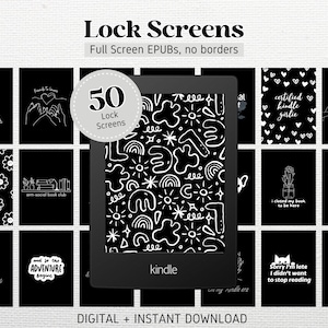 50 Lock Screens for Kindle FULL SCREEN Screensaver | Kindle Wallpaper | Digital Download | EPUB no borders