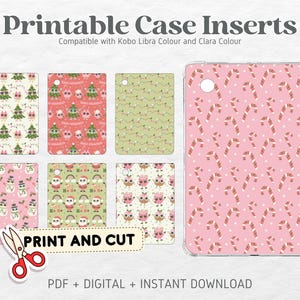 Kobo Libra Colour Kobo Clara Colour Printable Cardstock Clear Case Inserts | Groovy Holiday Christmas | Back Cover | Printable Digital