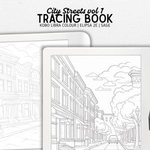 Tracing Book designed for Kobo Libra Colour, Elipsa 2E, Sage | City Streets vol 1 | Digital Download | Hyperlinked PDF