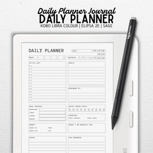 Daily Planner designed for Kobo Libra Colour, Elipsa 2E, Sage | Vol 1 | Undated 365 Pages | To Do List | Digital Download | PDF