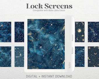 8 Lock Screens for Kobo Libra Colour Kobo Clara Colour Screensavers | Constellations vol 1 Bundle | Kobo Wallpapers | Digital Download