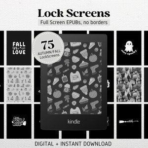 75 Autumn Halloween Lock Screens for Kindle FULL SCREEN Screensaver | Kindle Wallpaper | Digital Download | EPUB no borders