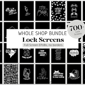Oltre 700 schermate di blocco per Kindle FULL SCREEN Screensaver / Pacchetto intero negozio / Sfondi Kindle / Download digitale / EPUB senza confini
