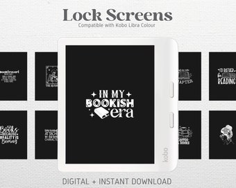 112 Kobo Libra Lock Screens Screensavers | Vol 1 Bundle | Kobo Wallpapers | Digital Download