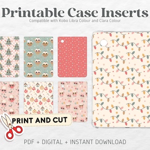 Kobo Libra Colour Kobo Clara Colour Printable Cardstock Clear Case Inserts | Hippie Christmas | Back Cover | Printable Digital