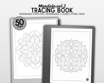 Tracing Book | Compatible with Kindle Scribe, Remarkable, Boox, Supernote | Mandala vol 2 | Digital Download | Hyperlinked PDF