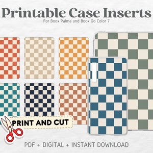 Boox Go Color 7 Boox Palma Printable Cardstock Clear Case Inserts | Retro Checkered | Back Cover | Printable Digital