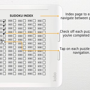 Sudoku Puzzle designed for Kobo Libra Colour, Elipsa 2E, Sage | Vol 1; HARD 100 PUZZLES | Digital Download | Hyperlinked PDF image 2