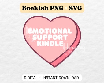 Emotional support kindle | Downloadable Printable Bookish Kindle Stickers PNG SVG file for Journals Scrapbooks