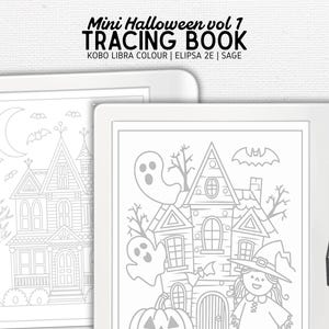 Tracing Book designed for Kobo Libra Colour, Elipsa 2E, Sage | Mini Halloween vol 1 | Digital Download | Hyperlinked PDF