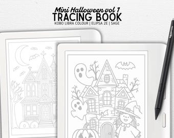 Tracing Book designed for Kobo Libra Colour, Elipsa 2E, Sage | Mini Halloween vol 1 | Digital Download | Hyperlinked PDF