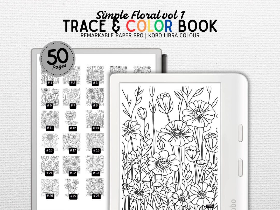 Coloring Book for Coloured E-ink Tablets | Compatible With Kobo Libra ...